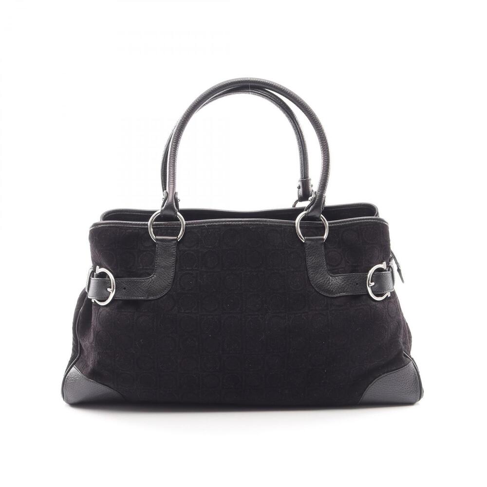 Salvatore Ferragamo Gancini Tote Bag Leather Black